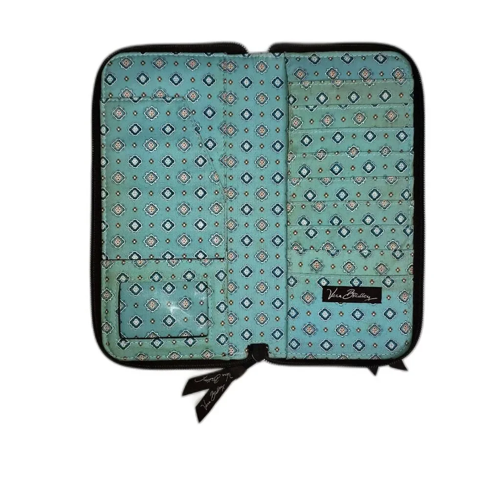 VERA BRADLEY Passport Travel Clutch Wallet Java Blue Spring 2006